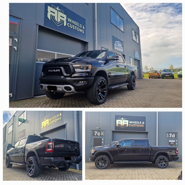 Deze Dodge Ram uit 2022 hebben wij voorzien van nieuwe Fuel Vapor velgen type D569 10J 22 inch 6x139.7 ET-19 inclusief nieuwe Toyo Proxes Banden in 305 45 22!