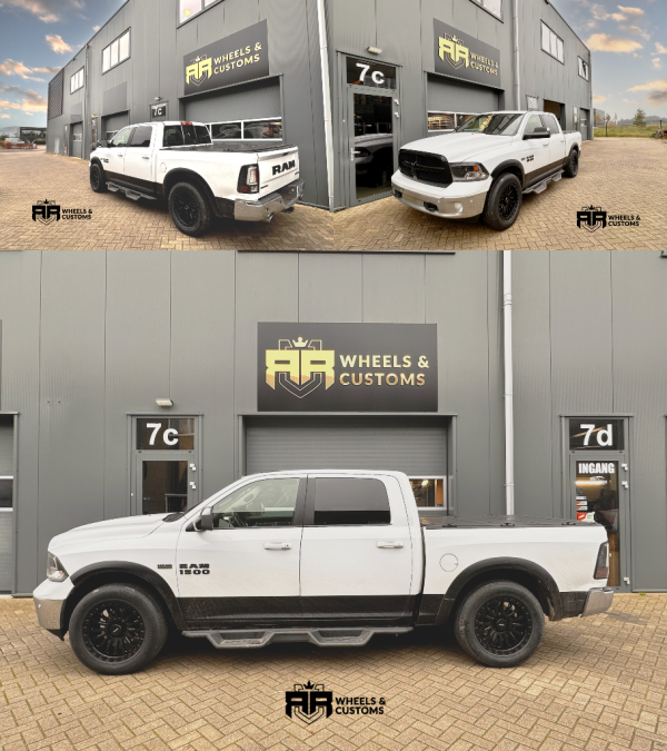 Wij hebben deze dikke Dodge Ram voorzien van een nieuwe set velgen. 20 inch 5x139.7 Kipardo V2802 Matte Black Bij deze set hebben we De TPMS Sensoren gemonteerd en ingeleerd. 20 inch Steekmaat: 5x139,7 ET: 0 Breedte: 9.0J Naaf: 78,1