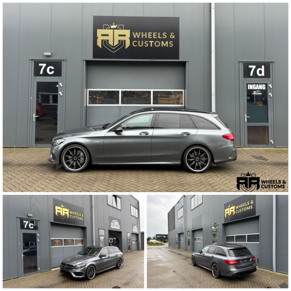 Mercedes C43 AMG voorzien van Concaver CVR8 breedset 20 inch 8J ET30 en 9J ET45