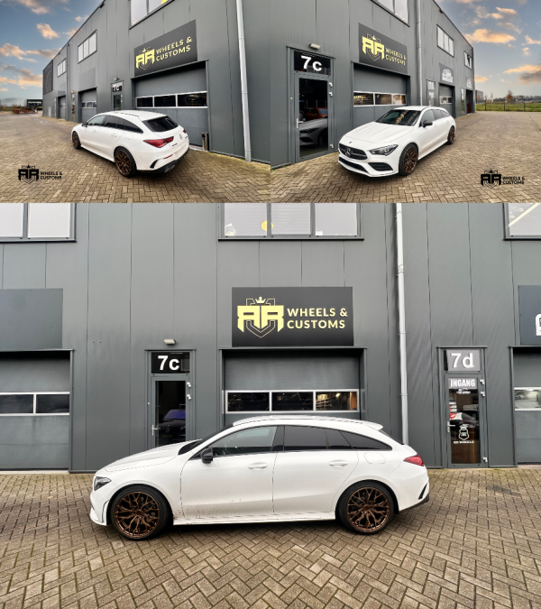 Deze nette Mercedes CLA voorzien van nieuwe concaver cvr1 velgen in 8,5J rondom ET34 en ET44.