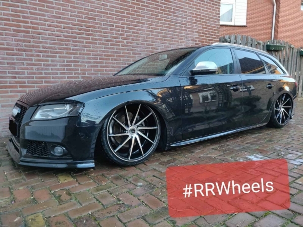 Deze Audi A4 Station op Airride voorzien van 20 inch velgen. 5Ã—114,3 met schuitbouten 9.0J ET45.