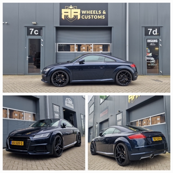 Deze Audi TT 8S hebben wij voorzien van nieuwe Concaver Wheels CVR2 Platinum black 20 inch 5x112 9J ET42 inclusief 245 30 20 Kumho banden. Ook hebben we Eibach verlagingsveren toegevoegd, mooi resultaat!