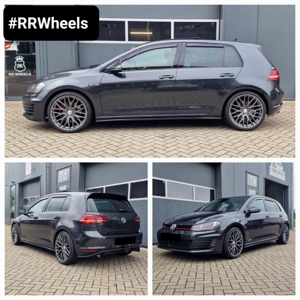 Volkswagen Golf 7 voorzien van een nieuwe set velgen van 1AV type ZX2 in 5x112 8.5J ET40 Grijs rondom inclusief nieuwe Bridgestone banden in 225 35 19!