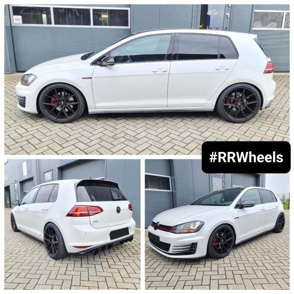  Volkswagen Golf 7 voorzien van 19 inch Japan Racing JR30 Gloss Black in 5x112 8.5J inclusief 225 35 19 banden.