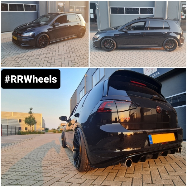 Een bijzondere Volkswagen Golf 7 Clubsport voorzien van een unieke montage JR11 19 inch 5x112 8.5J ET35 en 9.5J ET35 met Nankang Banden in 215 35 19 en 225 35 19