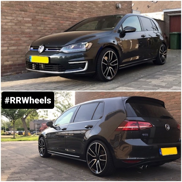 Volkswagen Golf 7 uitgerust met 19 inch 5x112 WRS Design A045 - Rondom zwart gefreesd in 8.5J ET40.