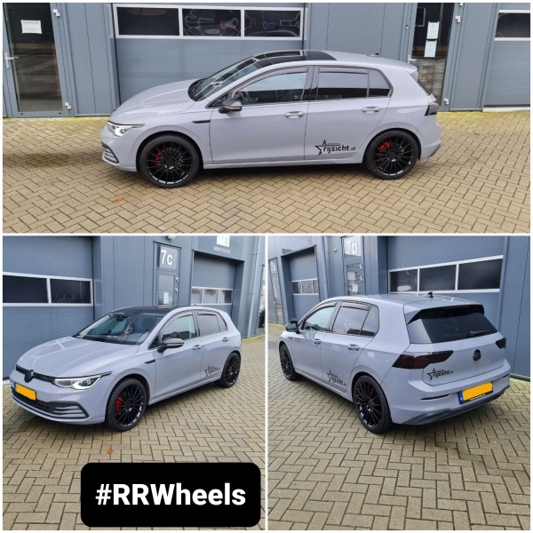 Volkswagen Golf 8 voorzien van 19 inch DT Performance wheels in 8J 5x112 ET45 inclusief Kumho winterbanden. Ook de remmerij rood gemaakt! Schitterend eindresultaat en zeker een eyecatcher als lesauto!