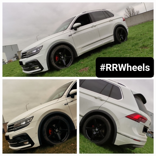  Deze Volkswagen Tiguan hebben wij voorzien van 19 inch velgen van 79 Wheels Type SV-N in 5x112 8.5J ET35 Gloss Black! 