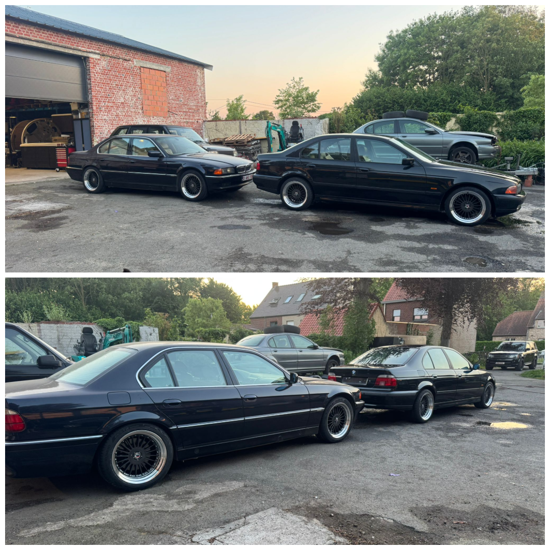 BMW 535i E39 - 18 inch YKW Wheels Y8670 - Carbon Grey Machined Lip - 8.5J ET25 + 10J ET15.